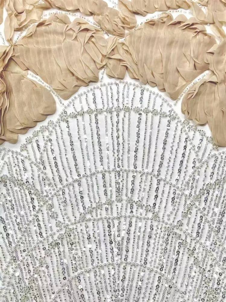 Beaded Tulle Fabric - 5 Yards | COD HN486