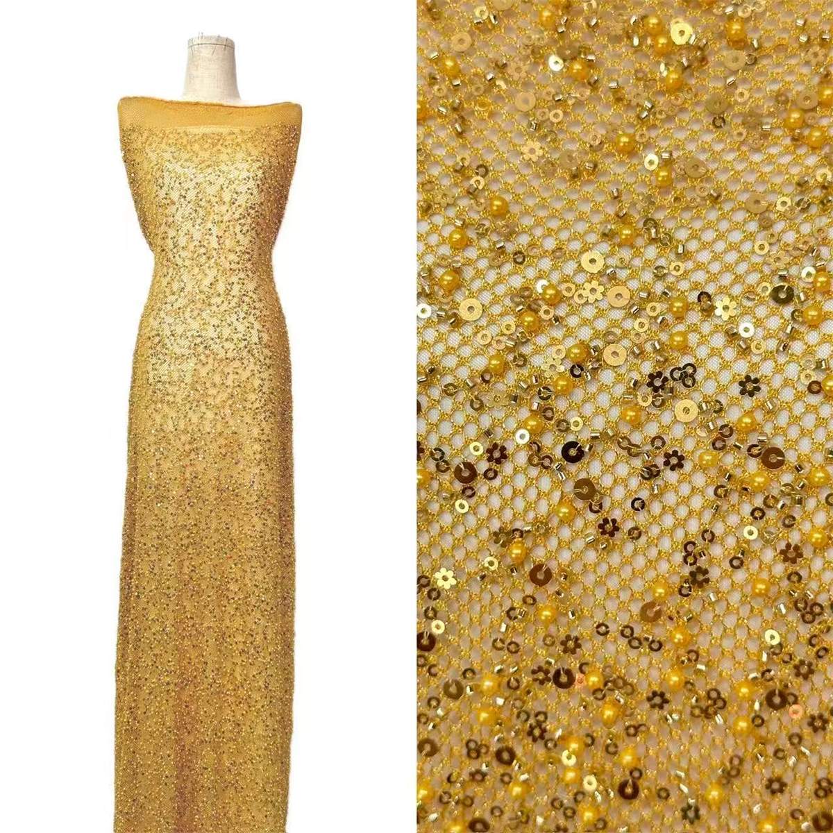 Beaded Tulle Fabric - 5 Yards | COD HN488