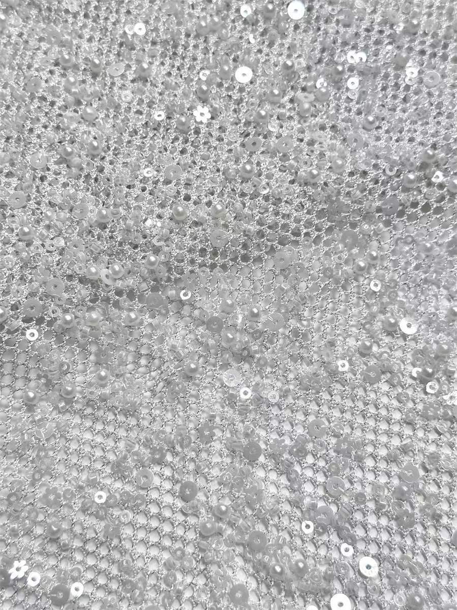 Beaded Tulle Fabric - 5 Yards | COD HN488