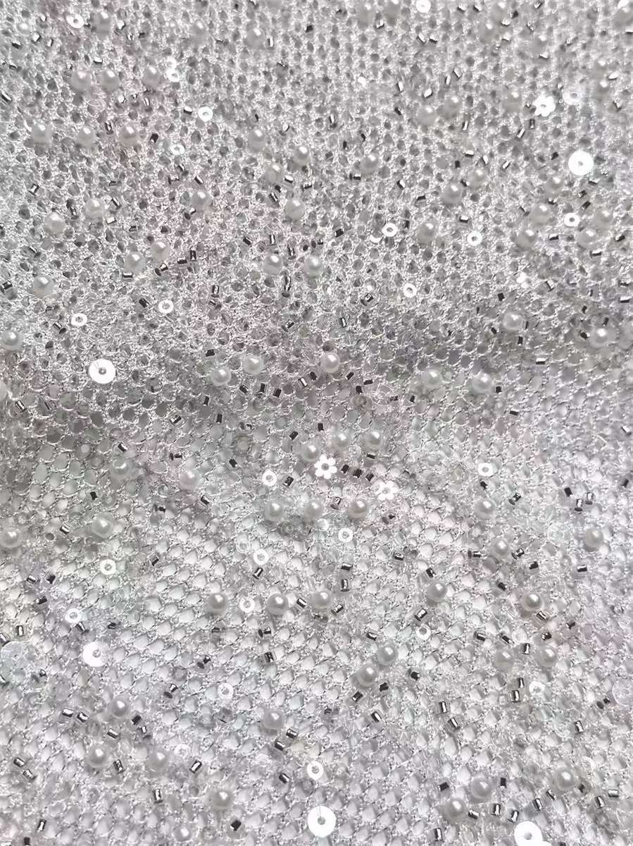 Beaded Tulle Fabric - 5 Yards | COD HN488