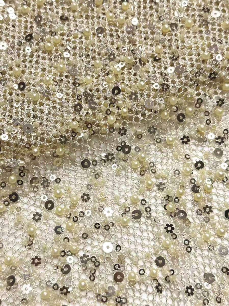 Beaded Tulle Fabric - 5 Yards | COD HN488