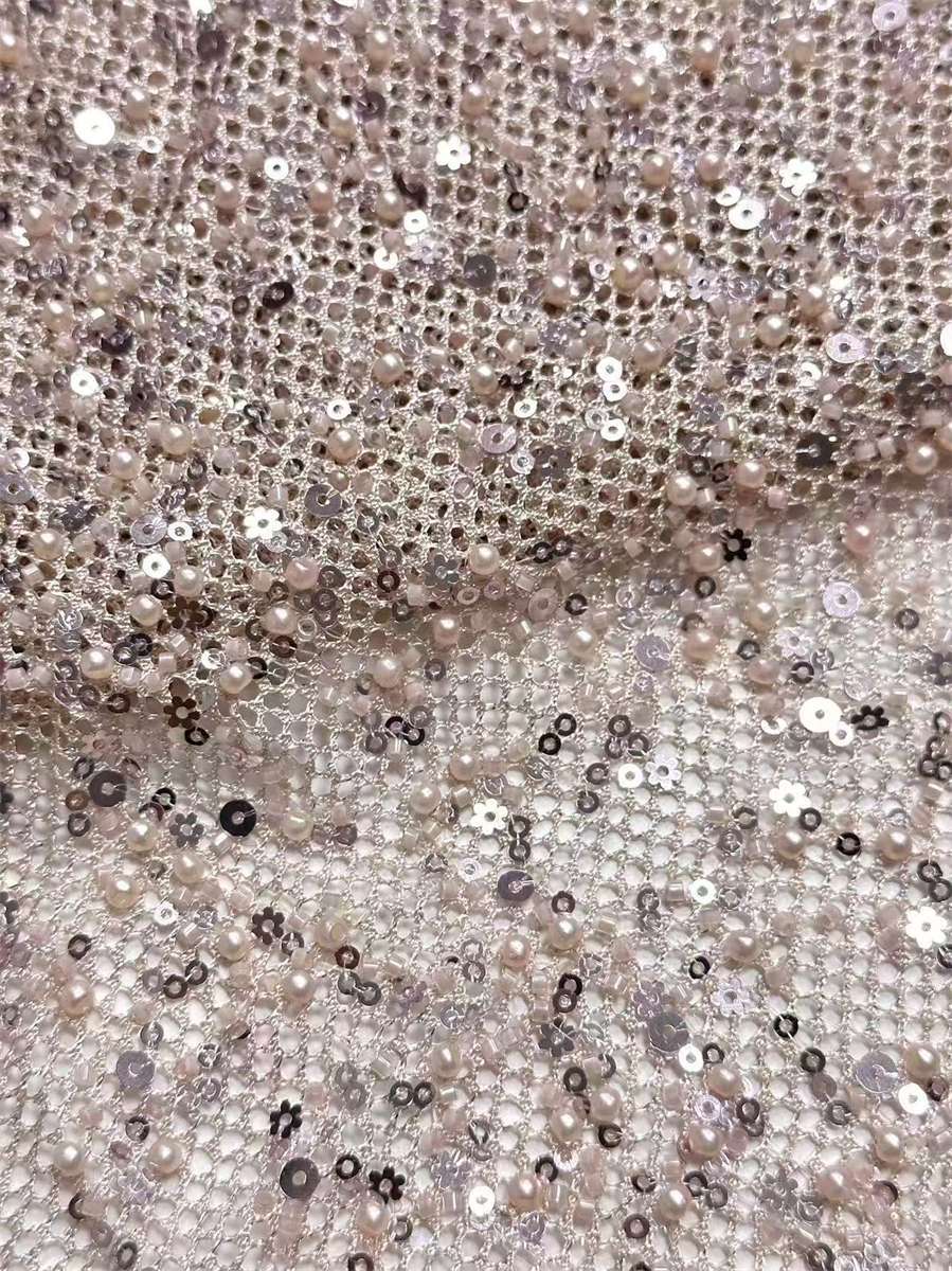 Beaded Tulle Fabric - 5 Yards | COD HN488