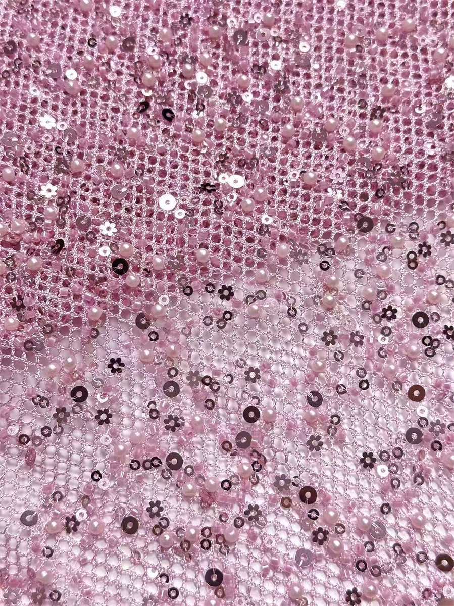 Beaded Tulle Fabric - 5 Yards | COD HN488