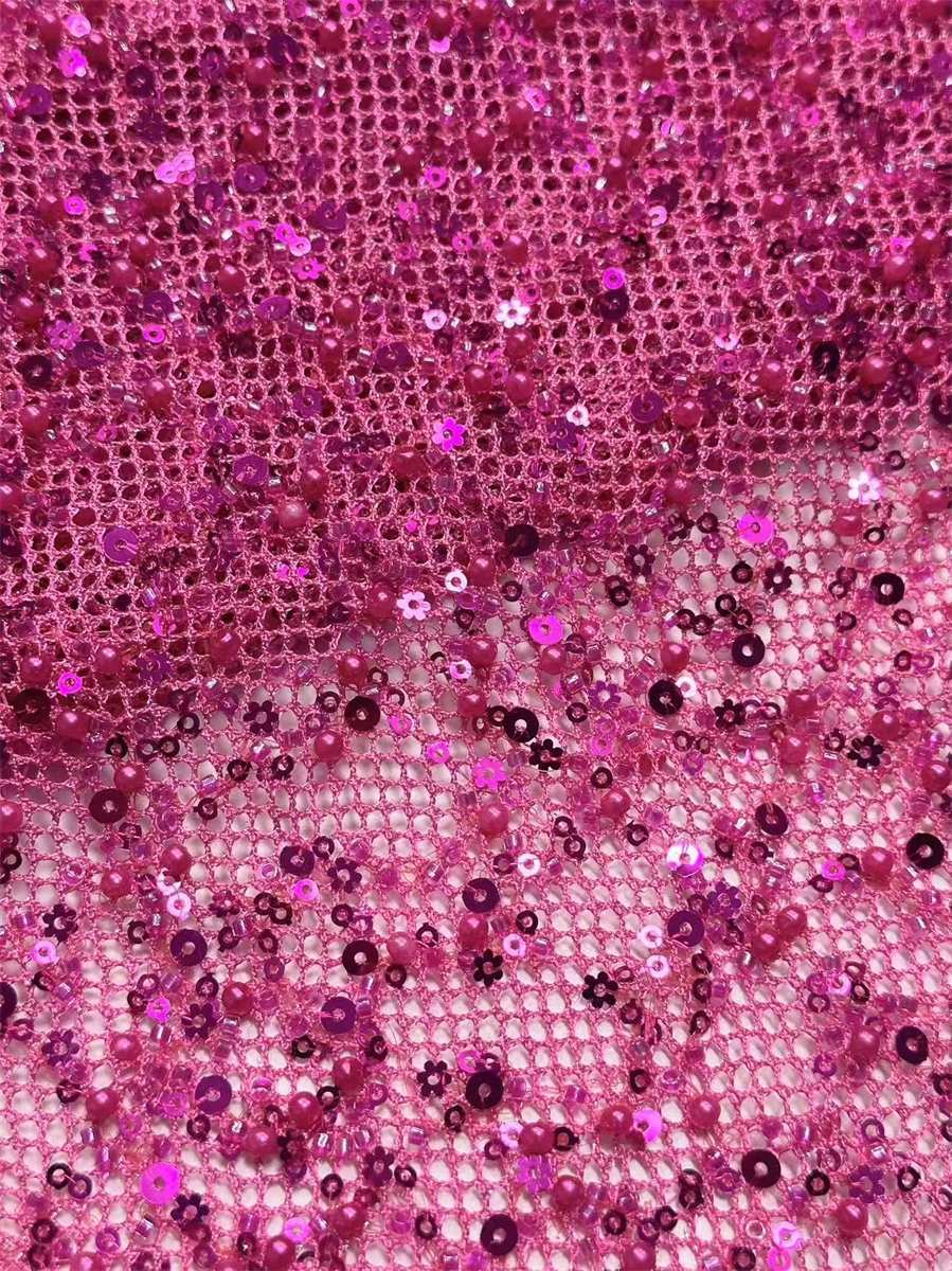 Beaded Tulle Fabric - 5 Yards | COD HN488