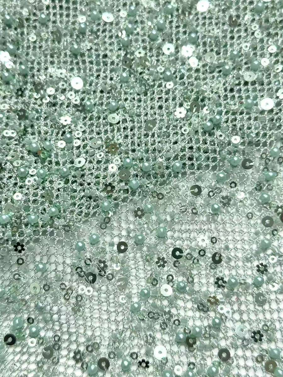 Beaded Tulle Fabric - 5 Yards | COD HN488