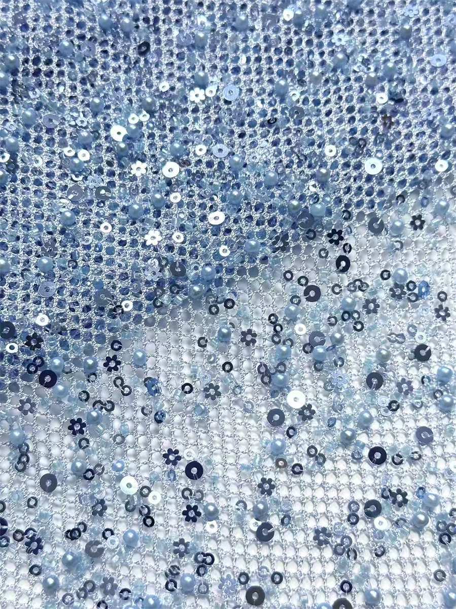 Beaded Tulle Fabric - 5 Yards | COD HN488