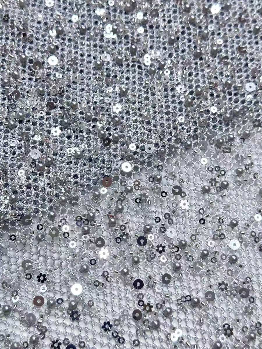 Beaded Tulle Fabric - 5 Yards | COD HN488