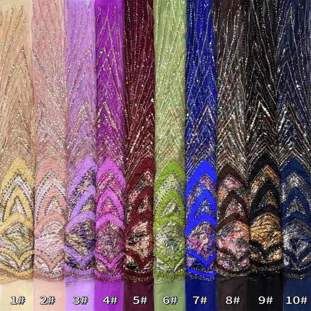 Beaded Tulle Fabric - 5 Yards | COD HN489