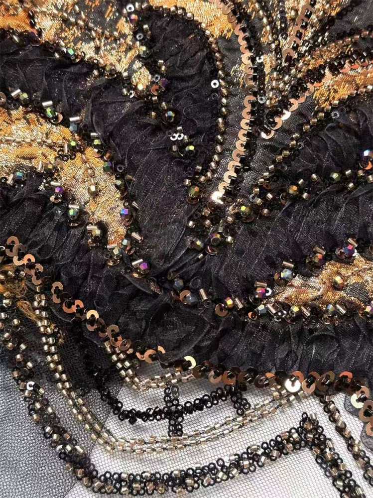 Beaded Tulle 3D Floral Fabric - 5 Yards | COD HN489
