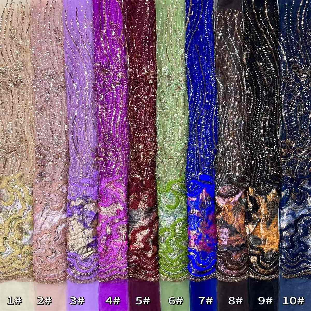 Beaded Tulle Fabric - 5 Yards | COD HN490