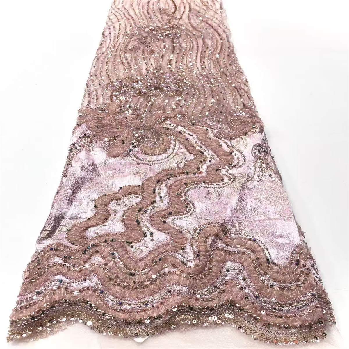Beaded Tulle Fabric - 5 Yards | COD HN490