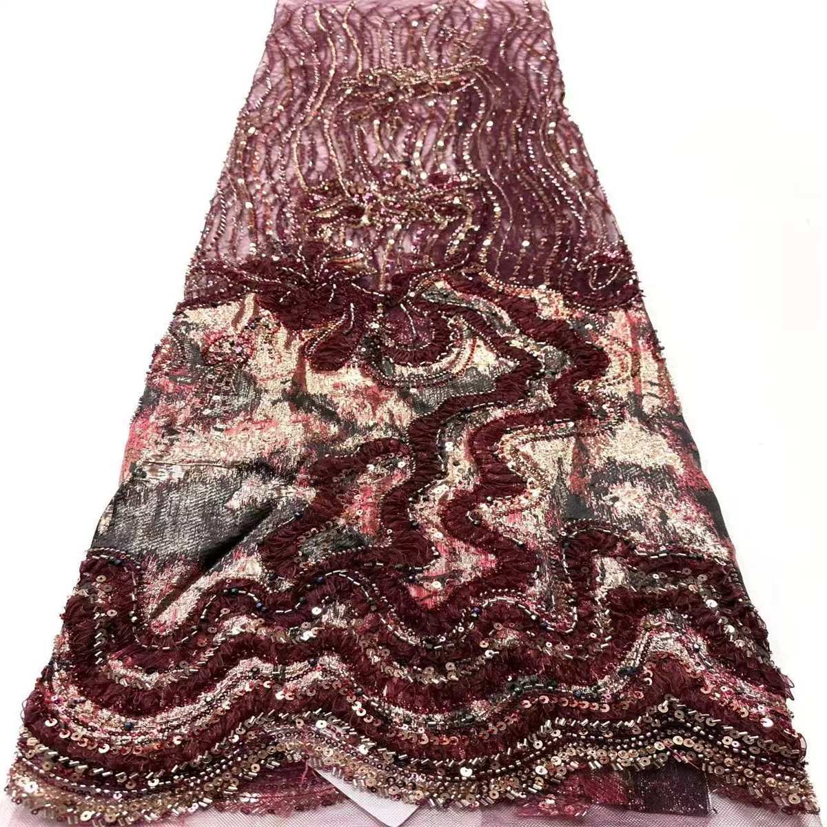 Beaded Tulle Fabric - 5 Yards | COD HN490