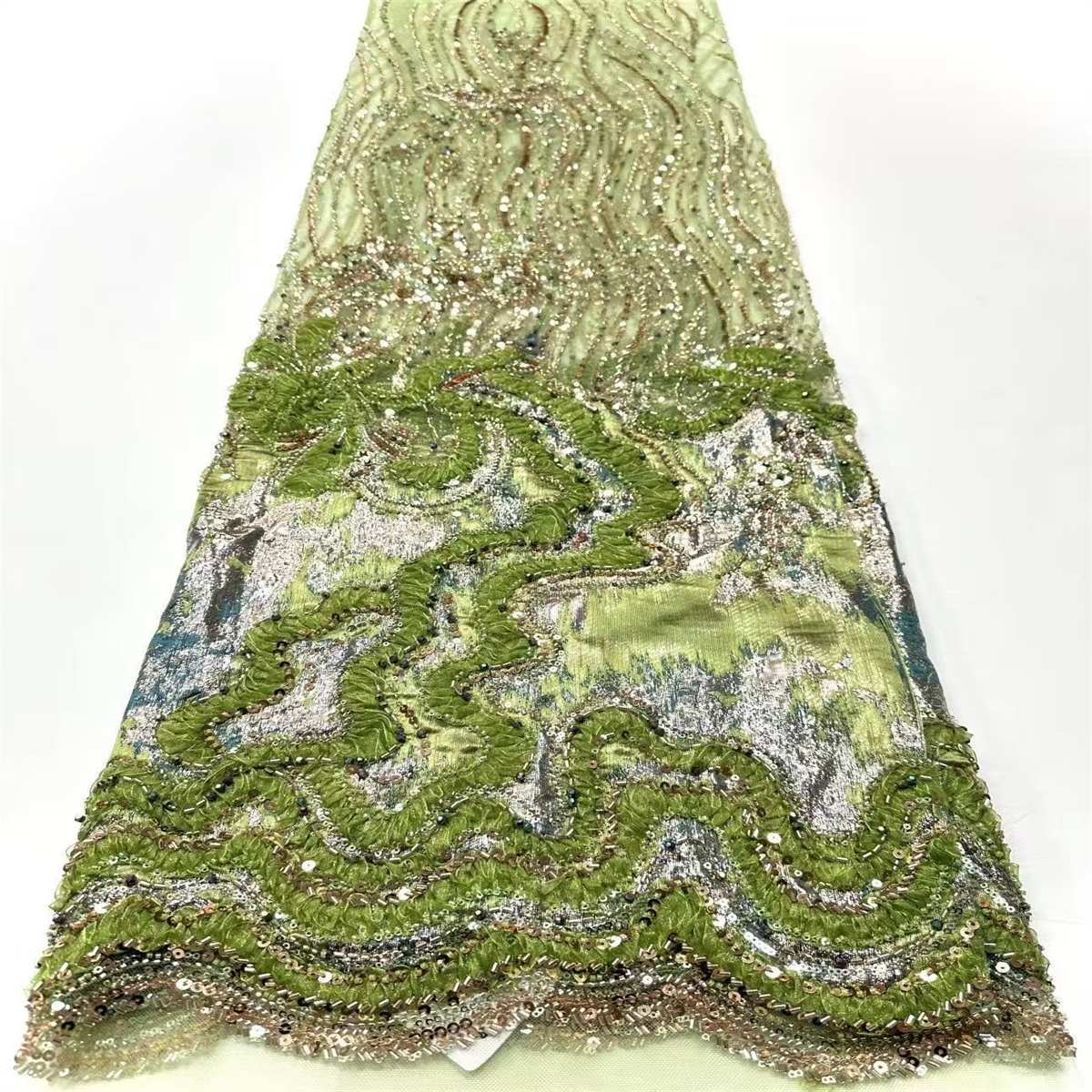 Beaded Tulle Fabric - 5 Yards | COD HN490