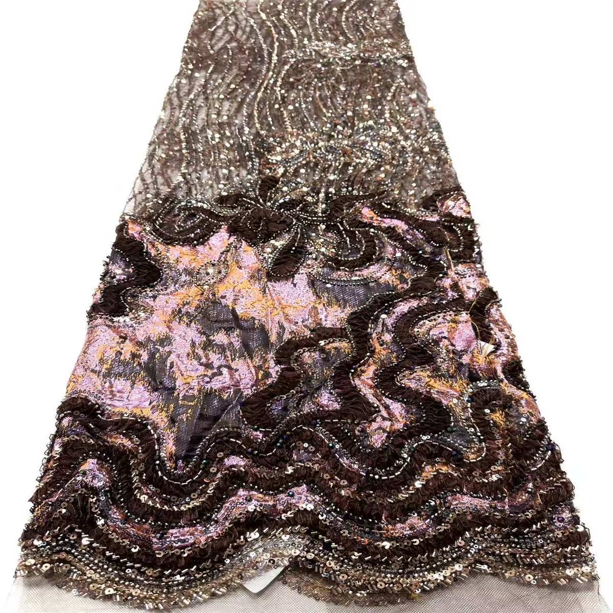 Beaded Tulle Fabric - 5 Yards | COD HN490