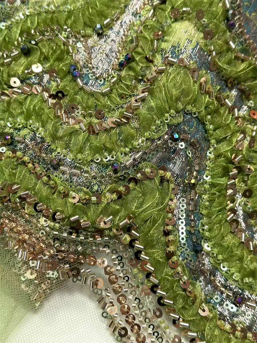 Beaded Tulle 3D Floral Fabric - 5 Yards | COD HN490