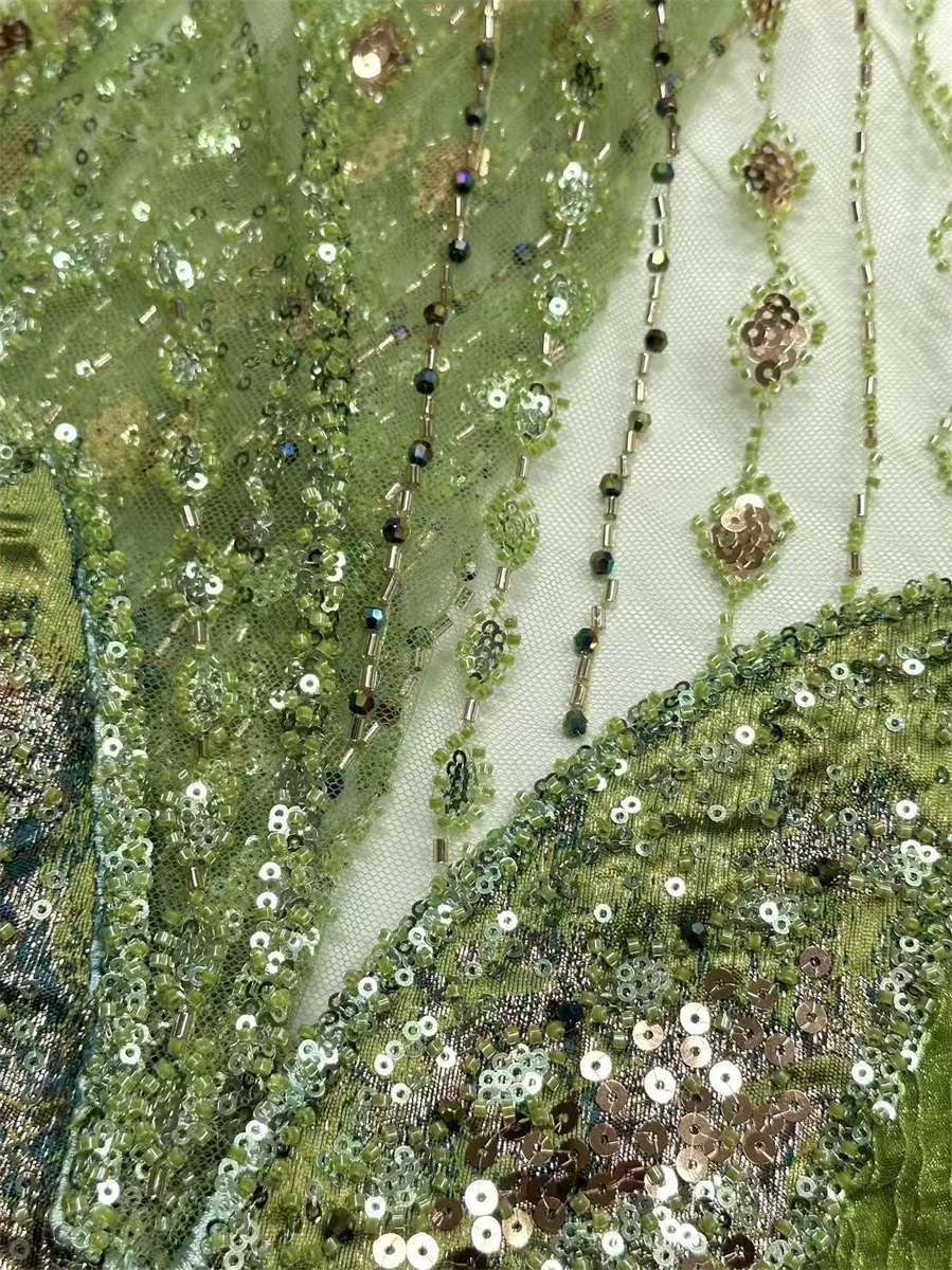 Beaded Tulle 3D Floral Fabric - 5 Yards | COD HN491