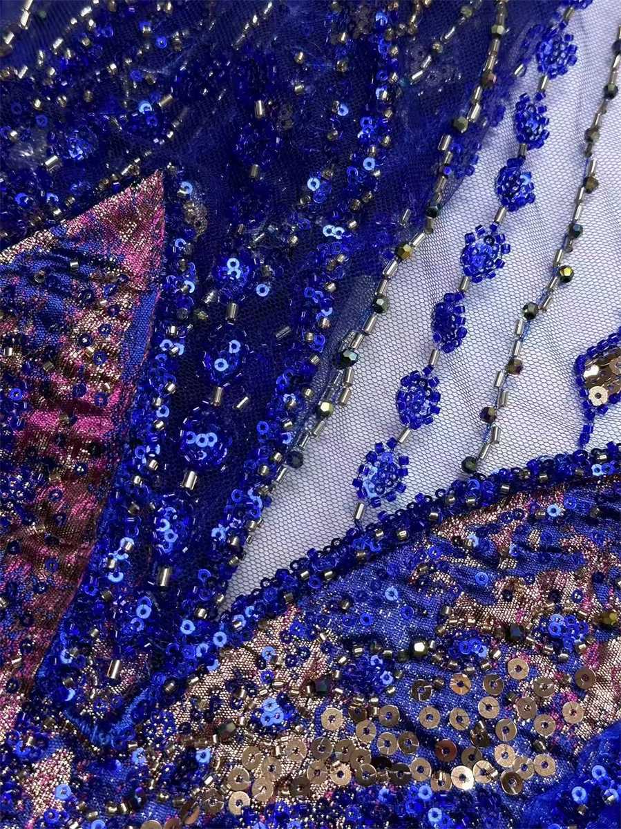 Beaded Tulle 3D Floral Fabric - 5 Yards | COD HN491