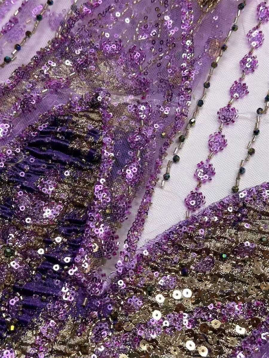 Beaded Tulle 3D Floral Fabric - 5 Yards | COD HN491
