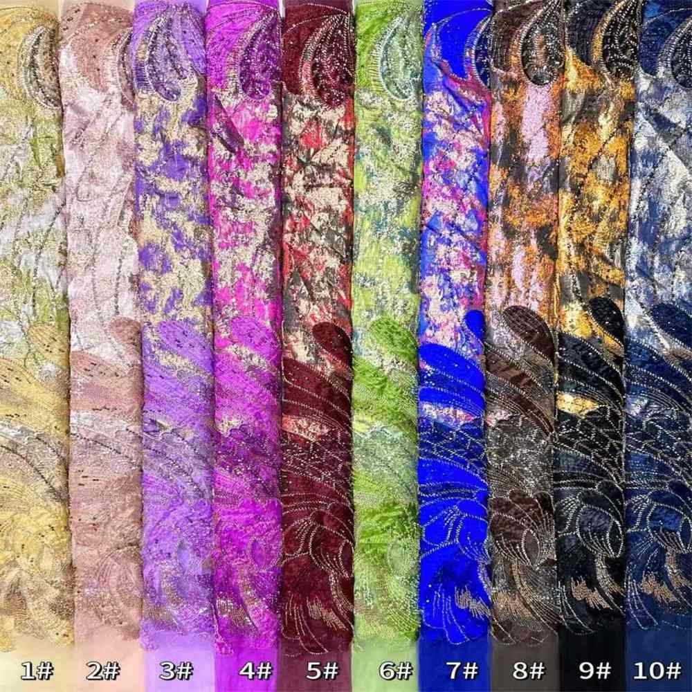 Beaded Tulle Fabric - 5 Yards | COD HN492