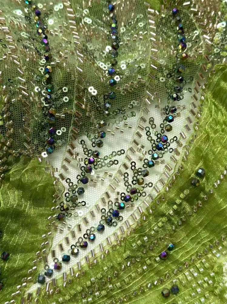 Beaded Tulle 3D Floral Fabric - 5 Yards | COD HN492