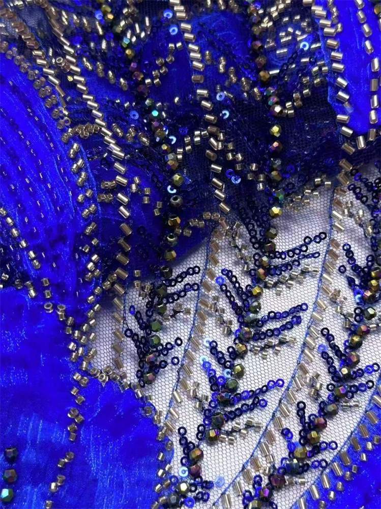 Beaded Tulle 3D Floral Fabric - 5 Yards | COD HN492