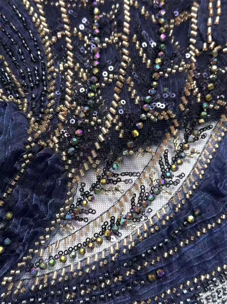 Beaded Tulle 3D Floral Fabric - 5 Yards | COD HN492