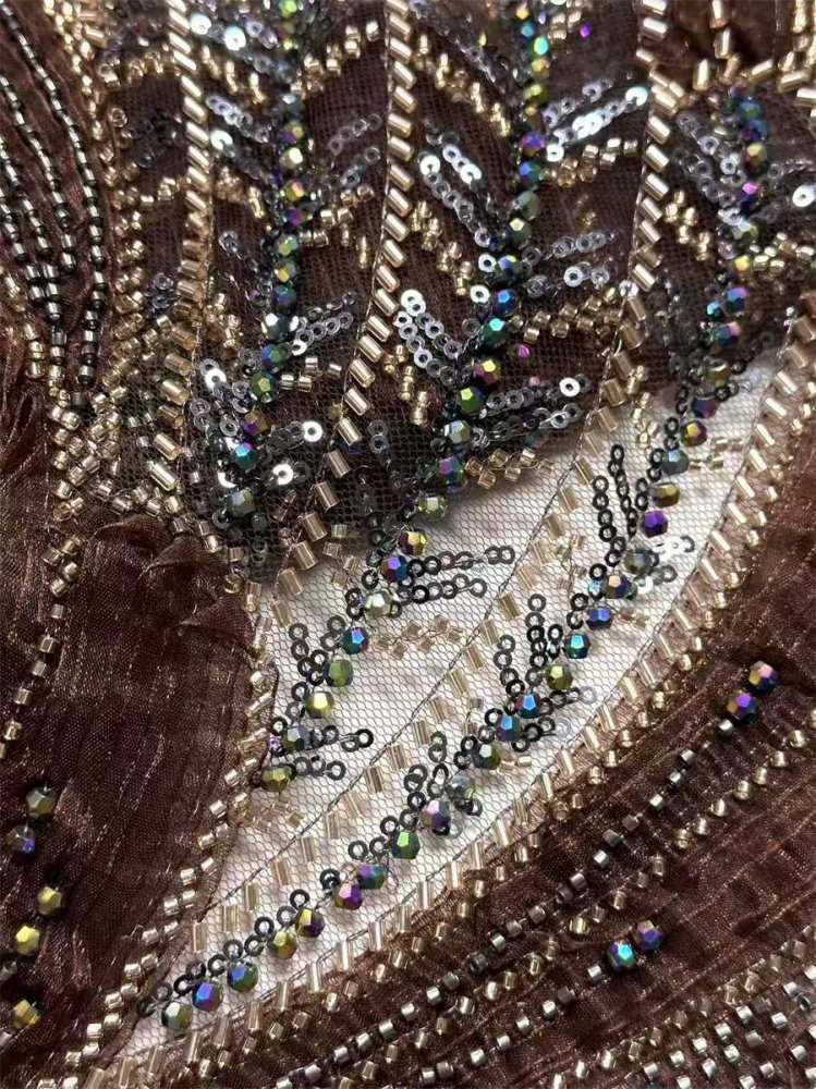 Beaded Tulle 3D Floral Fabric - 5 Yards | COD HN492