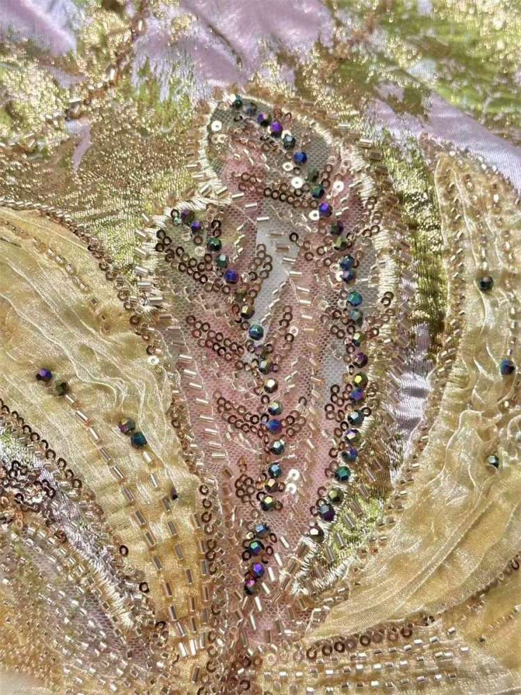 Beaded Tulle 3D Floral Fabric - 5 Yards | COD HN492