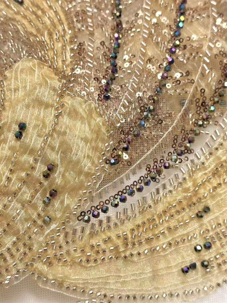 Beaded Tulle 3D Floral Fabric - 5 Yards | COD HN492
