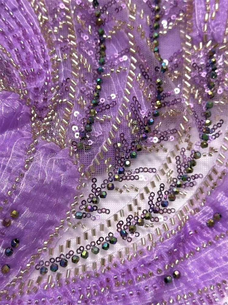 Beaded Tulle 3D Floral Fabric - 5 Yards | COD HN492