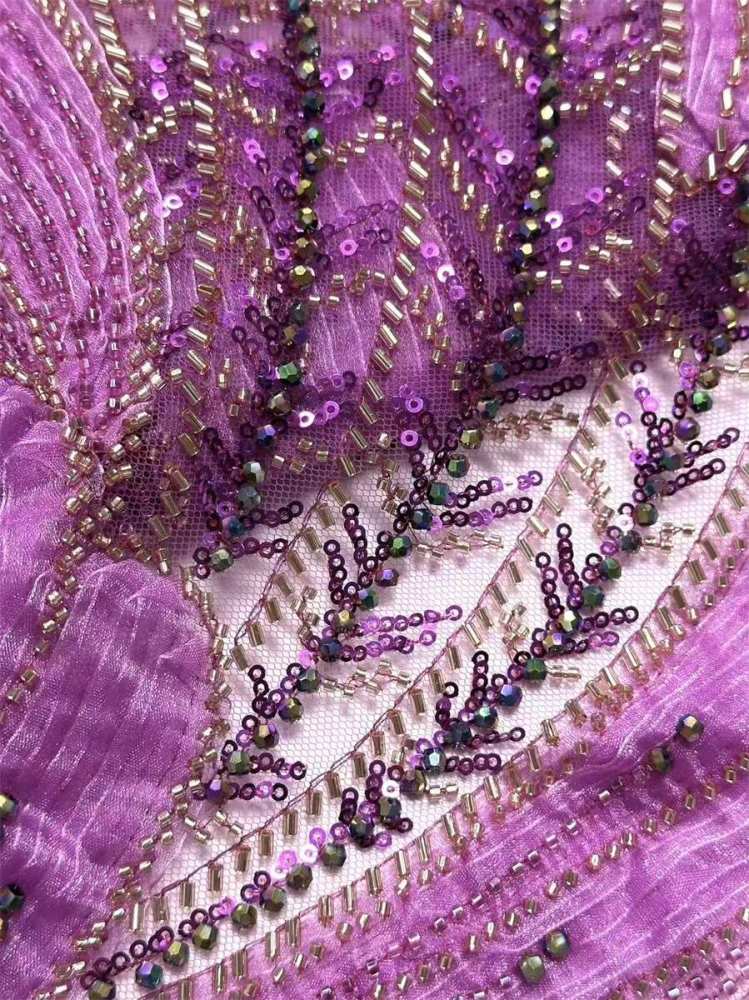 Beaded Tulle 3D Floral Fabric - 5 Yards | COD HN492