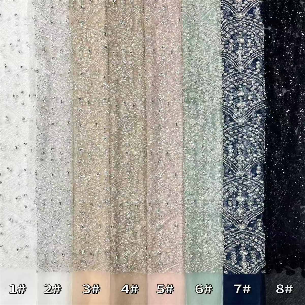 Beaded Tulle Fabric - 5 Yards | COD HN495
