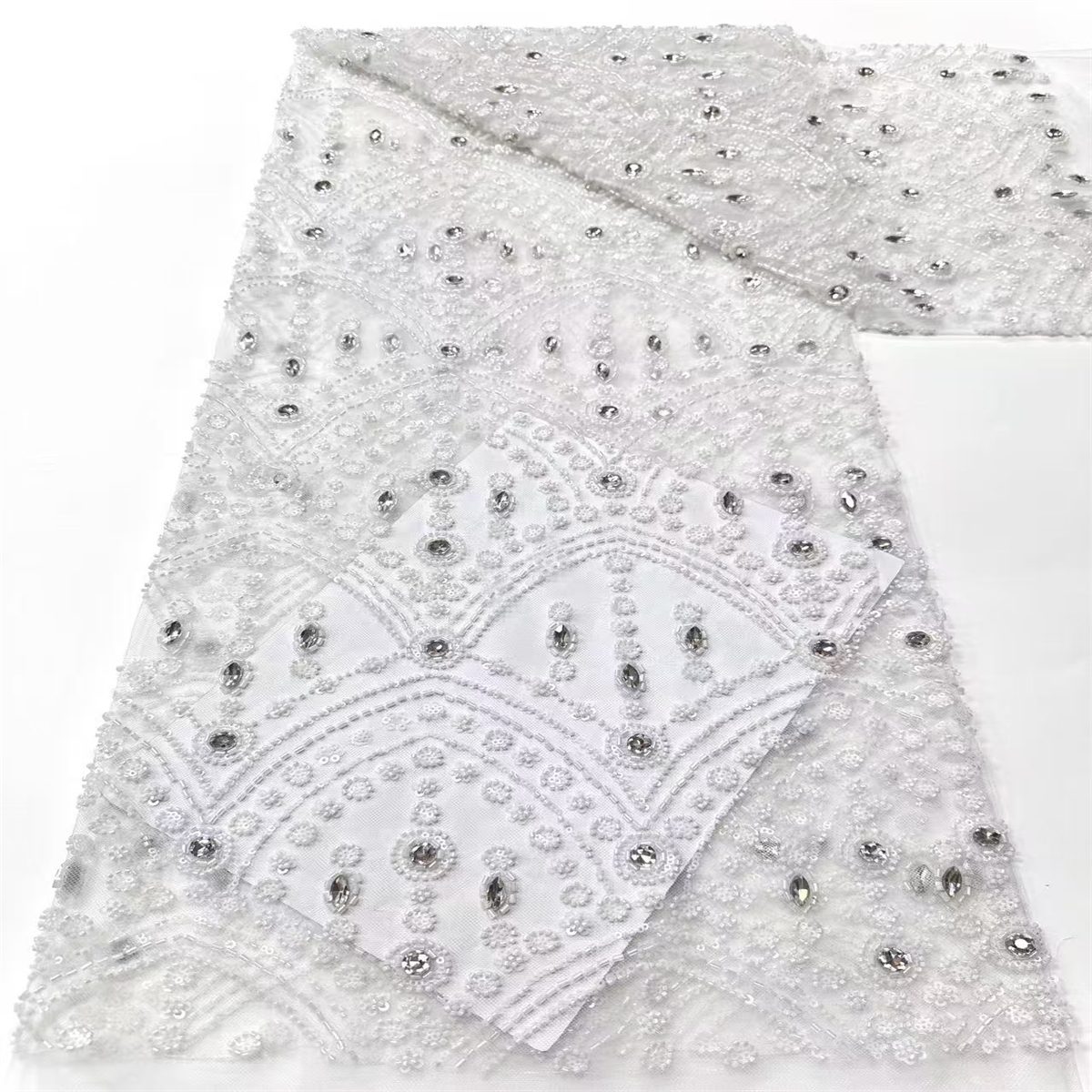 Beaded Tulle Fabric - 5 Yards | COD HN495
