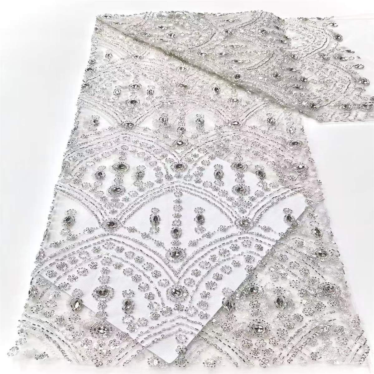 Beaded Tulle Fabric - 5 Yards | COD HN495