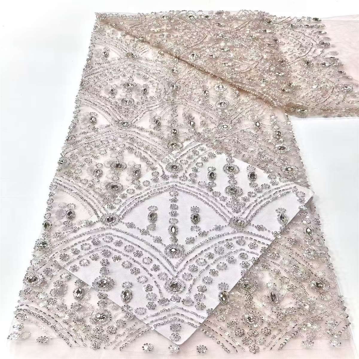 Beaded Tulle Fabric - 5 Yards | COD HN495