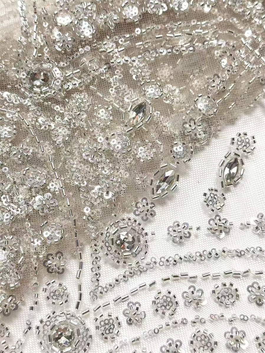 Beaded Tulle Fabric - 5 Yards | COD HN495