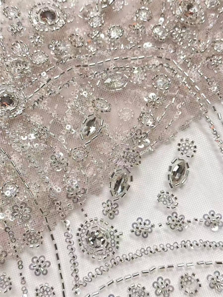 Beaded Tulle Fabric - 5 Yards | COD HN495