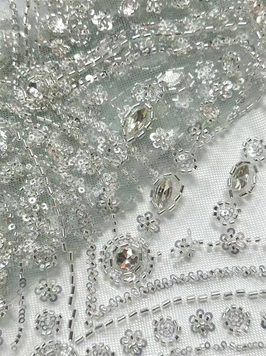 Beaded Tulle Fabric - 5 Yards | COD HN495