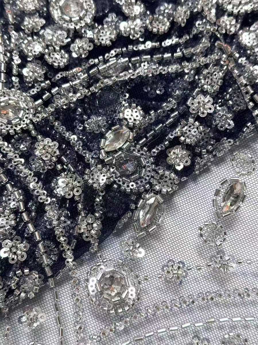 Beaded Tulle Fabric - 5 Yards | COD HN495