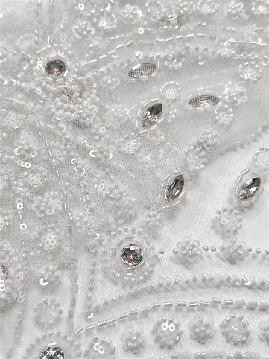 Beaded Tulle Fabric - 5 Yards | COD HN495
