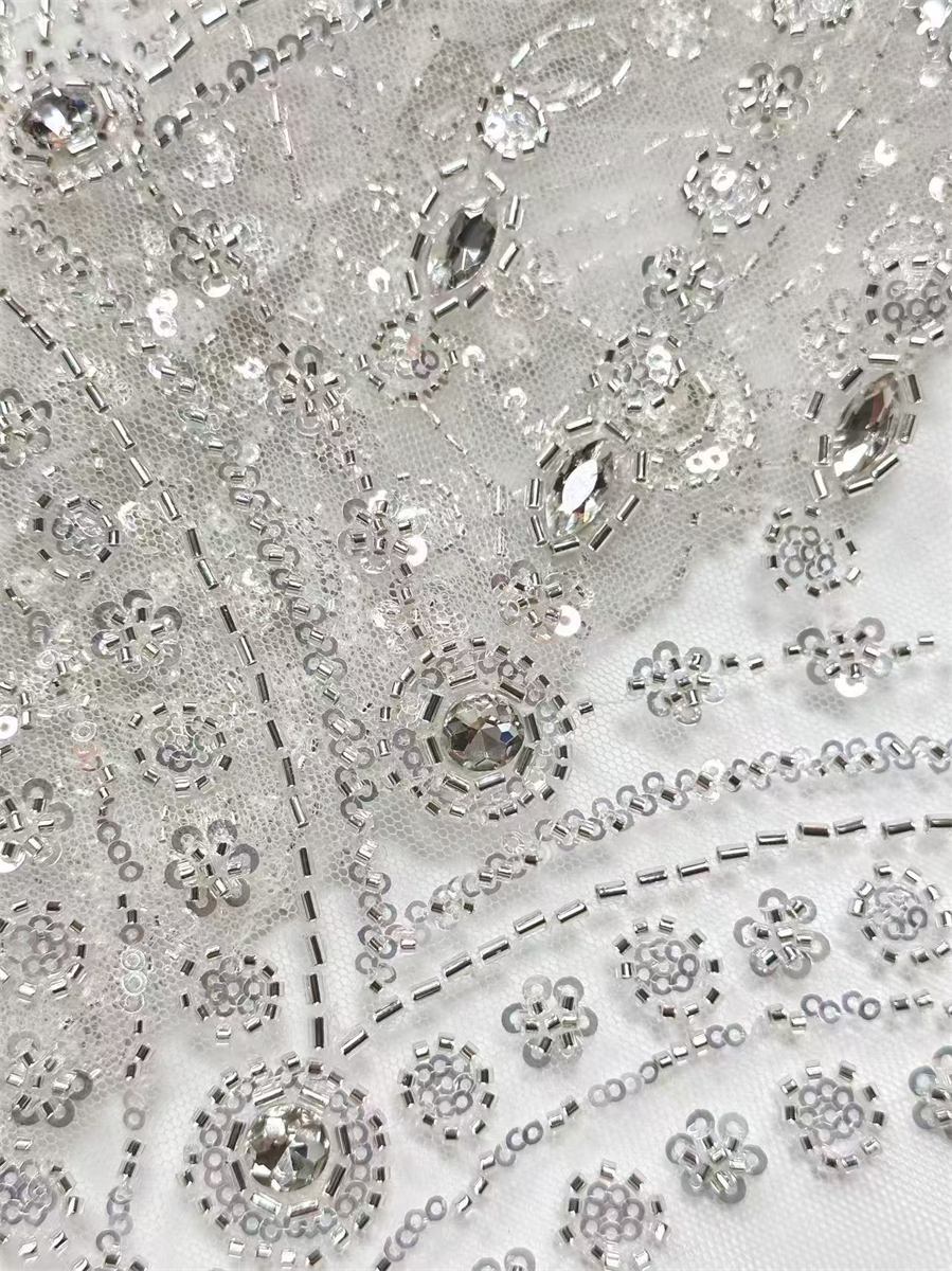 Beaded Tulle Fabric - 5 Yards | COD HN495