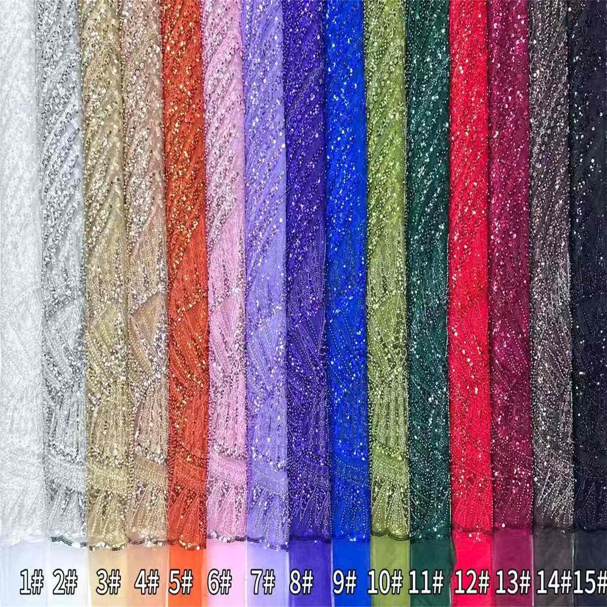 Beaded Tulle Fabric - 5 Yards | COD HN498