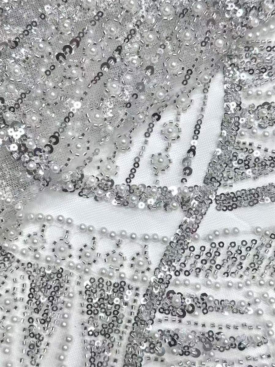 Beaded Tulle Fabric - 5 Yards | COD HN498