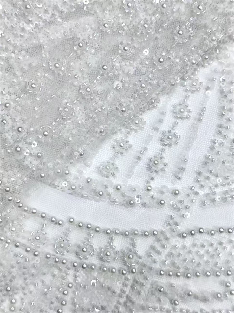 Beaded Tulle Fabric - 5 Yards | COD HN498