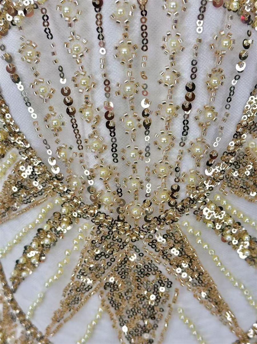 Beaded Tulle Fabric - 5 Yards | COD HN498