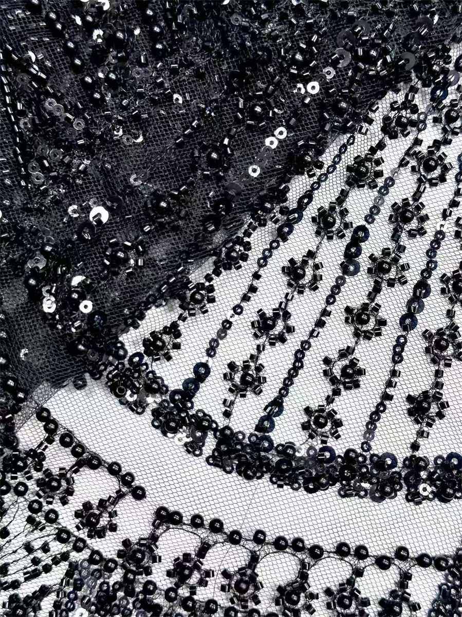 Beaded Tulle Fabric - 5 Yards | COD HN498
