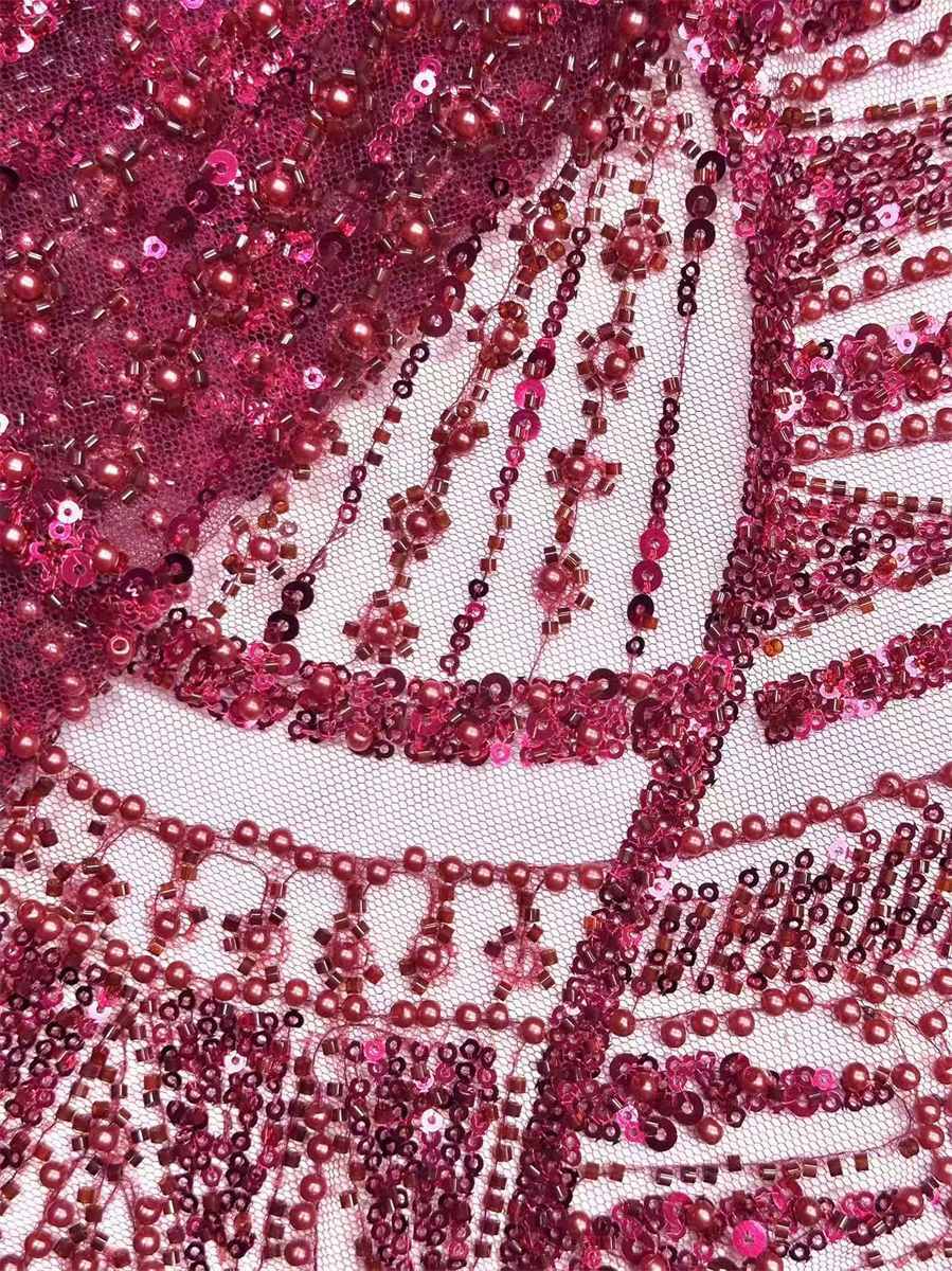 Beaded Tulle Fabric - 5 Yards | COD HN498