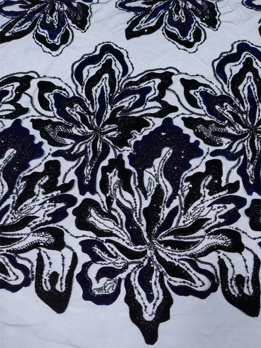 Beaded Tulle 3D Floral Fabric - 5 Yards | MOD ZT025