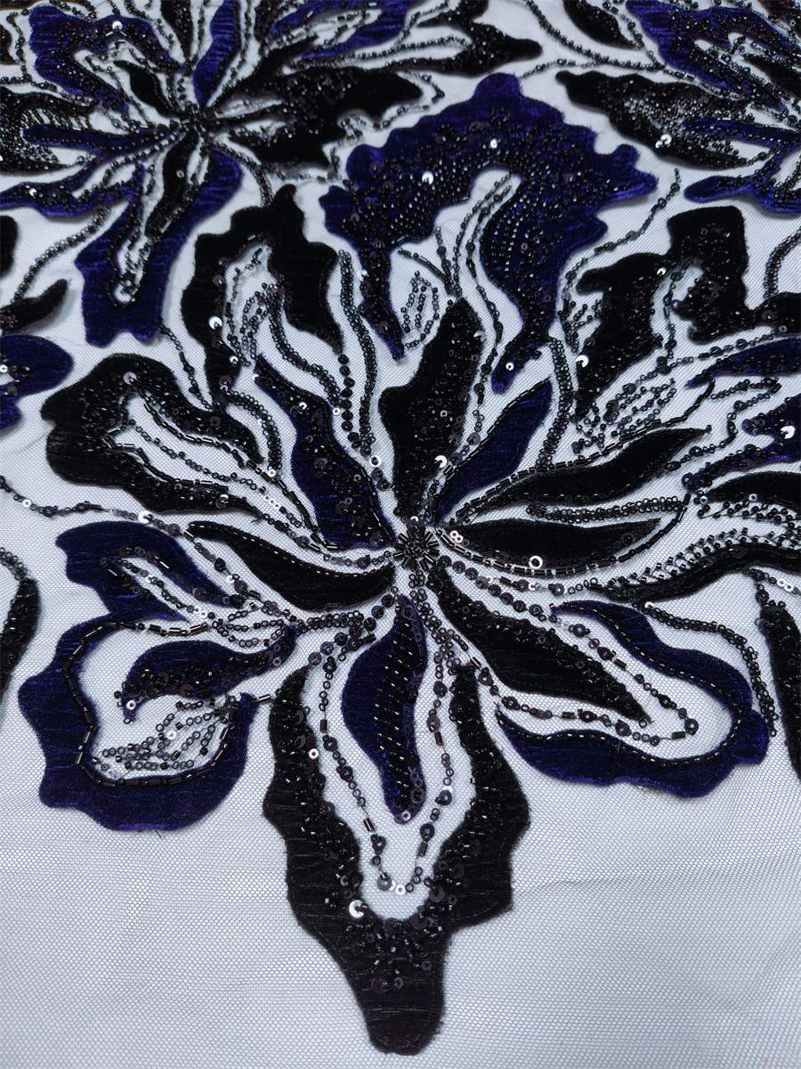Beaded Tulle 3D Floral Fabric - 5 Yards | MOD ZT025