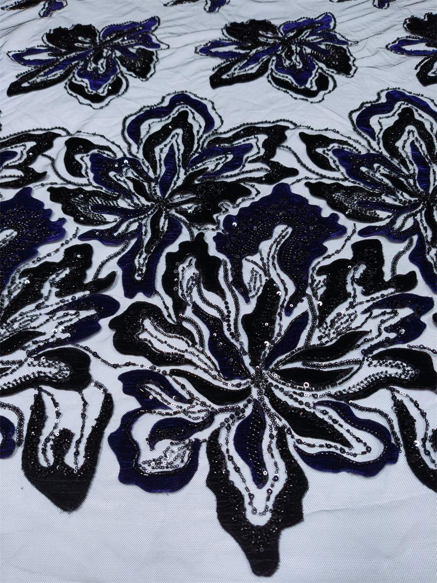 Beaded Tulle 3D Floral Fabric - 5 Yards | MOD ZT025